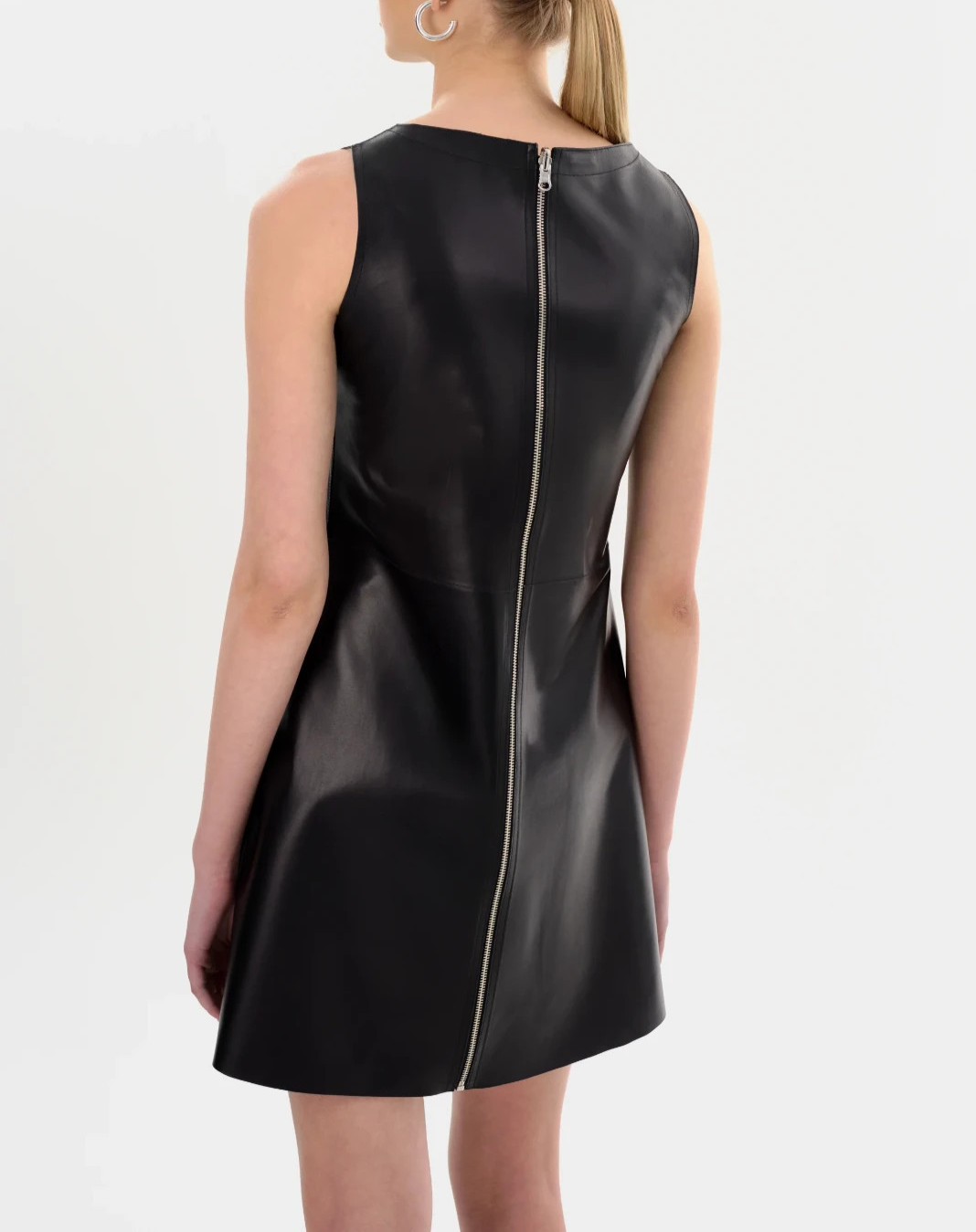 LAMARQUE Lozana Reversible Leather Mini Dress MSRP $575