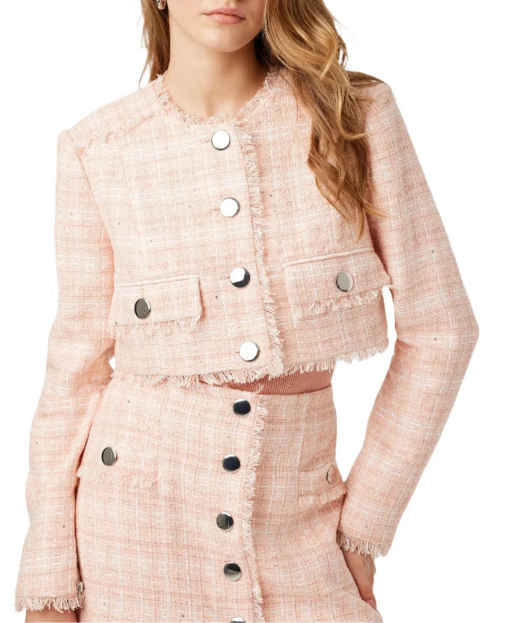 Toccin Lainey Crew Neck Tweed Jacket MSRP $525