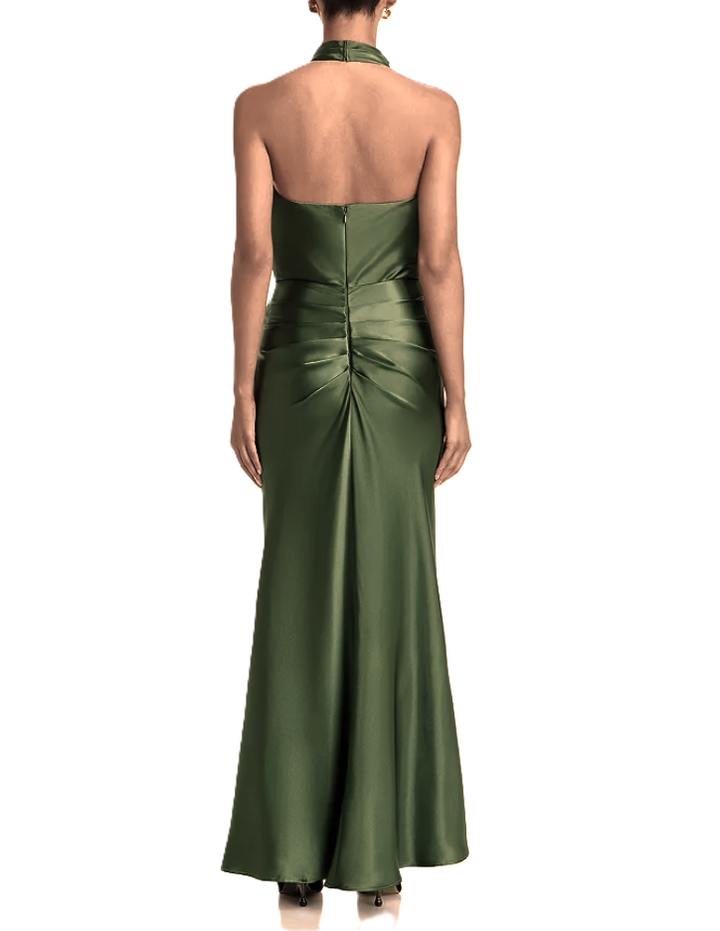 AQUA Draped Halter Gown MSRP $238