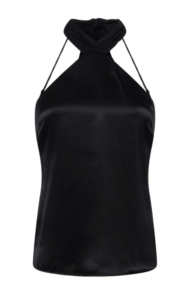 L'Agence Riviera Silk Cape Halter Top MSRP $395