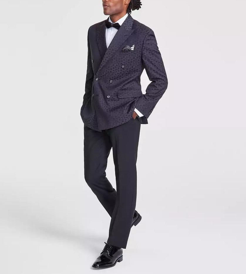 Tayion Collection Men's Classic-Fit Jacquard Dinner Jacket MSRP $360