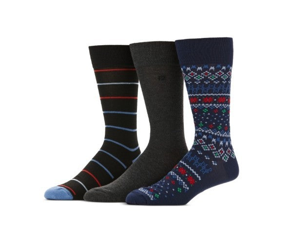 Perry Ellis Portfolio Men's 3pk. Festive Graphic Socks MSRP $20