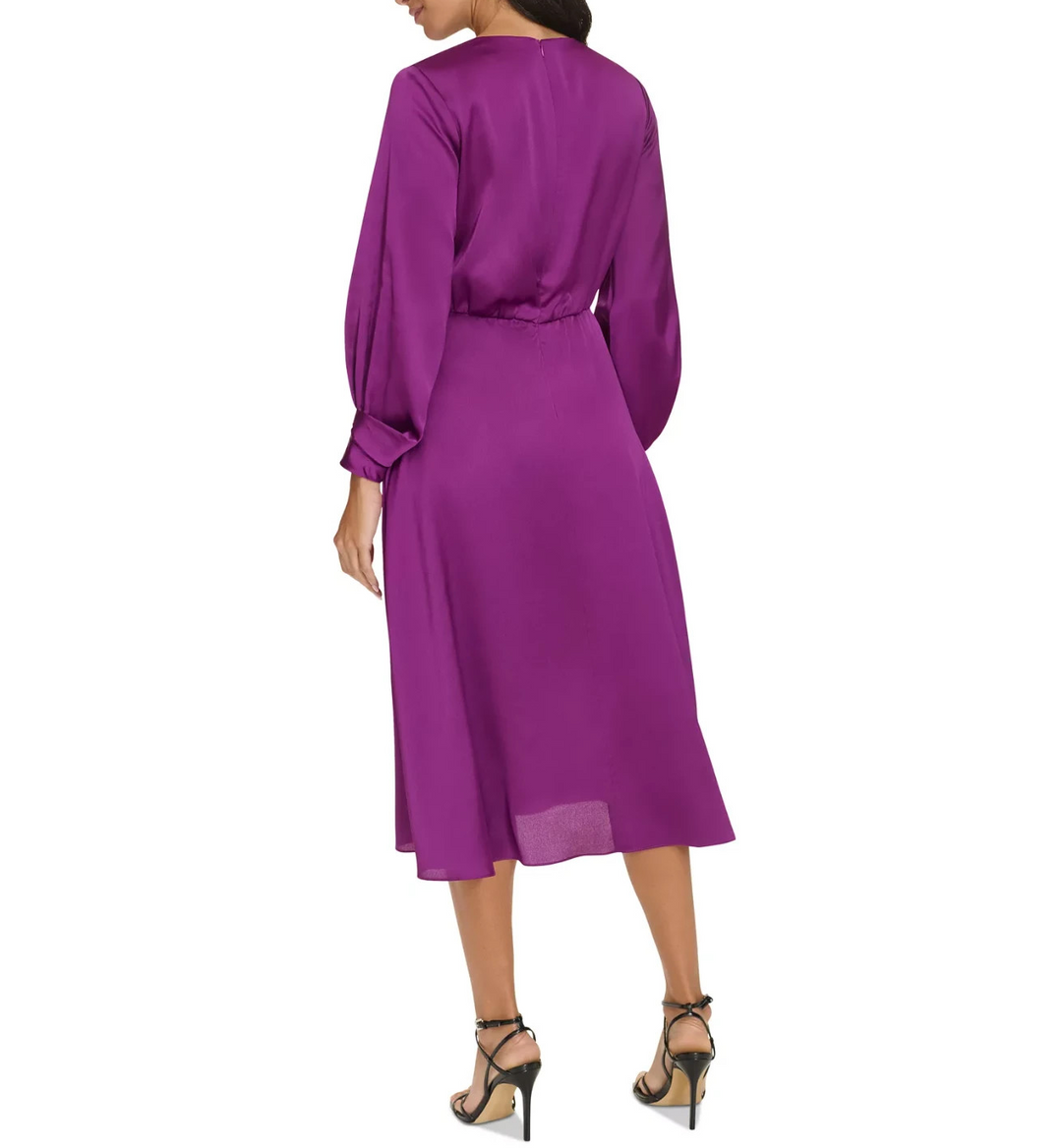 Jessica Howard Petite Cowl-Neck Long-Sleeve Fit & Flare Dress MSRP $129
