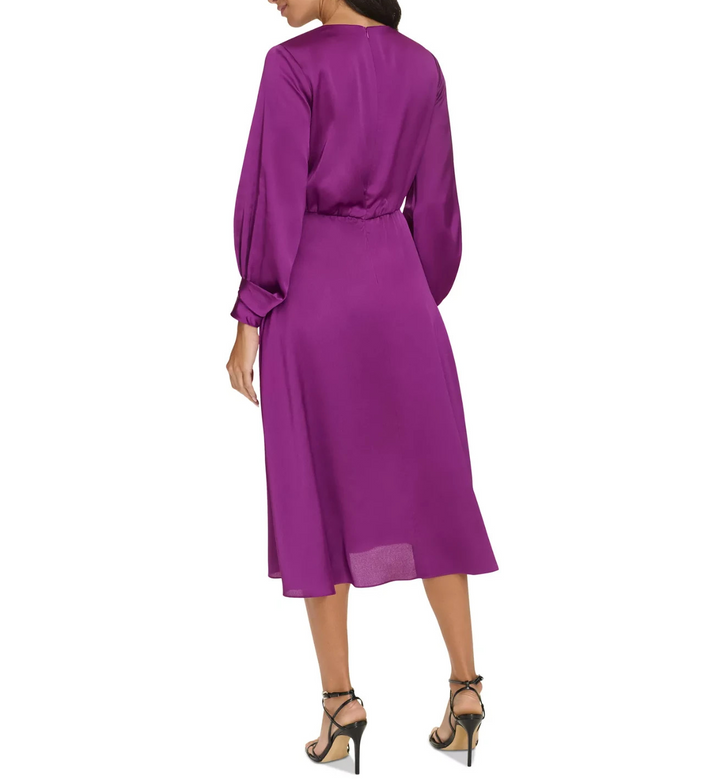 Jessica Howard Petite Cowl-Neck Long-Sleeve Fit & Flare Dress MSRP $129