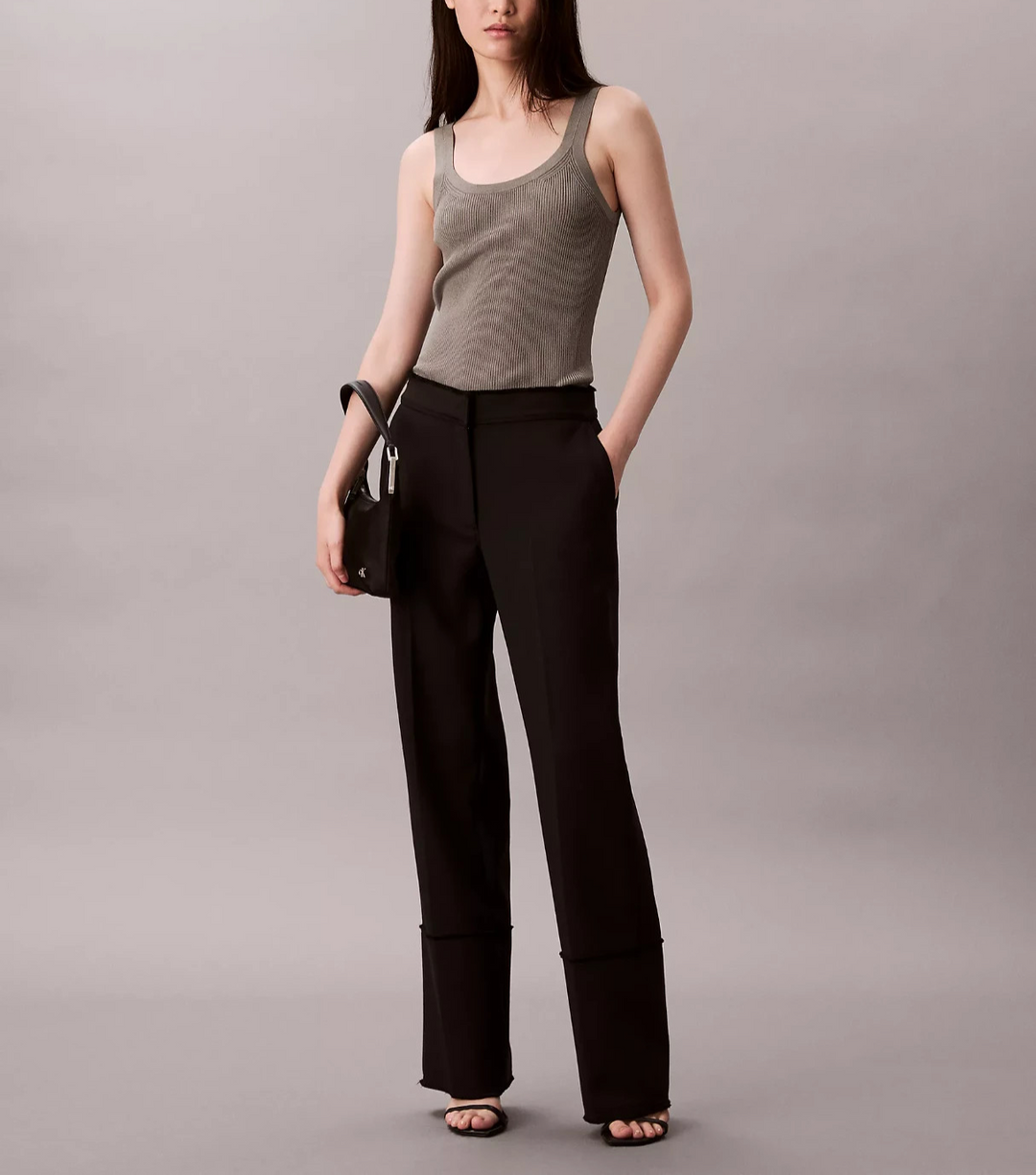 Calvin Klein Viscose Blend Rib Tank Top MSRP $129