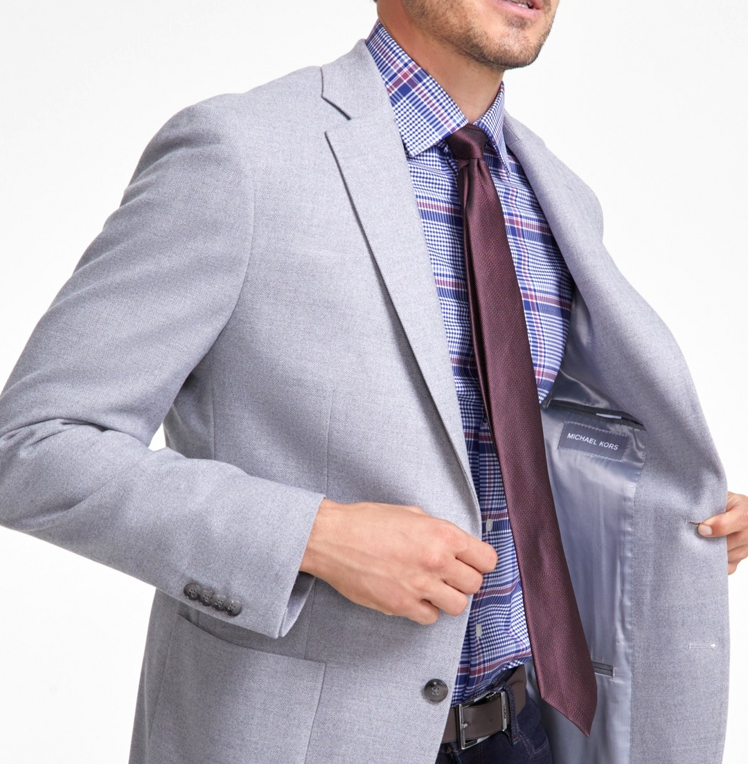 Michael Kors Men's Classic Fit Herringbone Woven Sport Coat MSRP $295 Size 44S