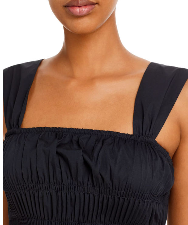 STAUD Ida Smocked Peplum Hem Top MSRP $175
