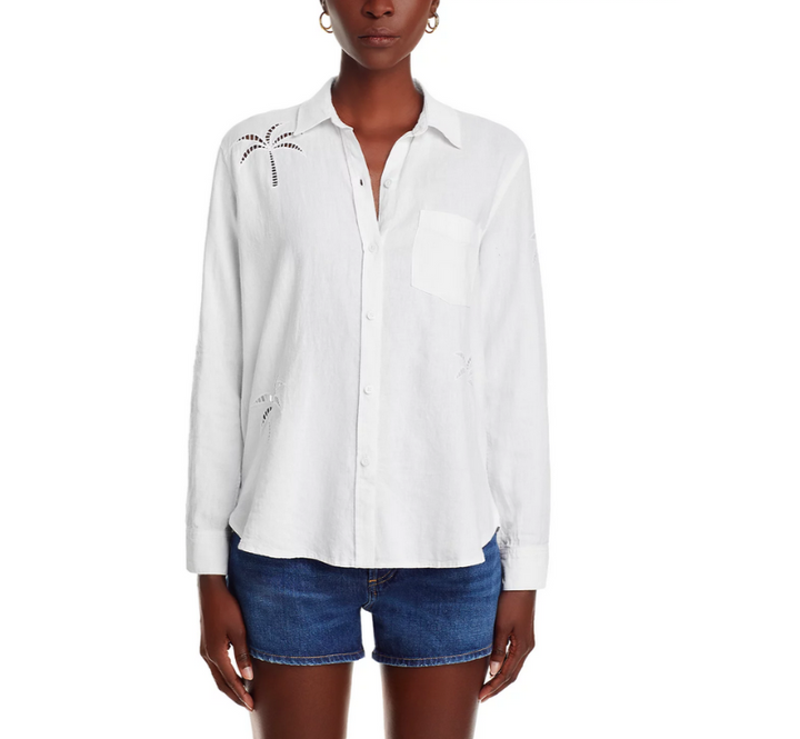 Rails Charli Palm Eyelet Button Front Shirt MSRP $178