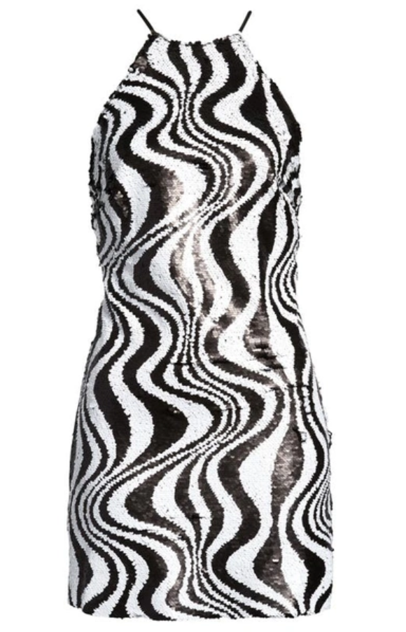 SIMON MILLER Zazzle Sequin Halter Dress MSRP $365 # 3B 2413 NEW