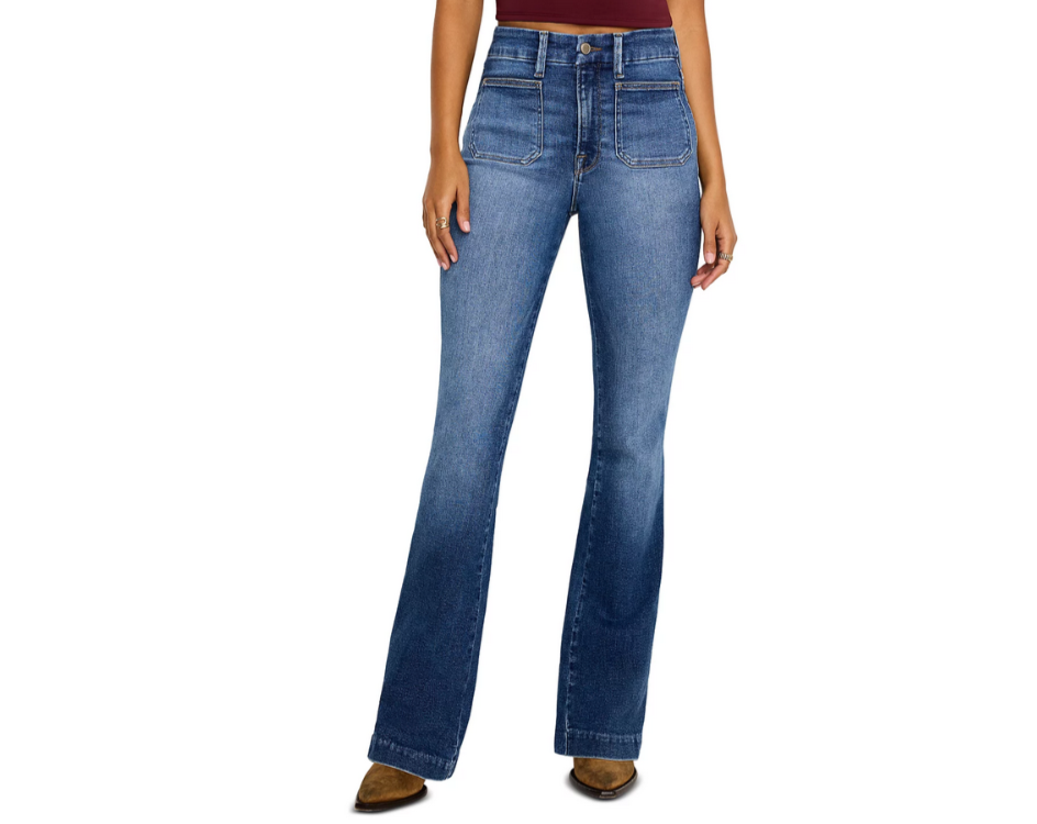 Good American Good Curve Patch Pocket Bootcut Jeans MSRP $169