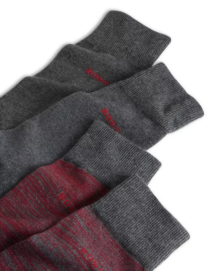 BOSS Yarn Effect Crew Dress Socks, Pack of 2