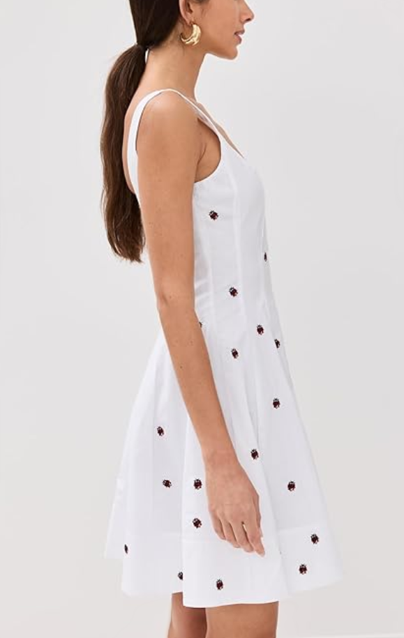 STAUD Wells Ladybug Print Dress MSRP $295