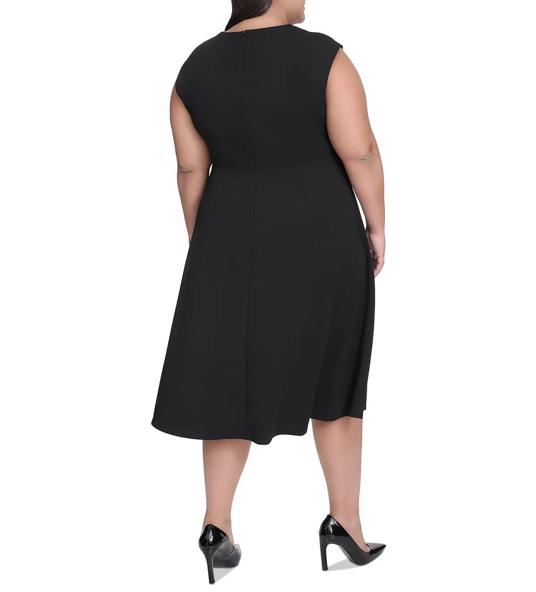 DKNY Plus Size Jewel-Neck Sleeveless Midi Dress MSRP $144
