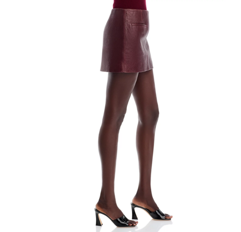 A.L.C. Cowan Micro Leather Mini Skirt MSRP $495