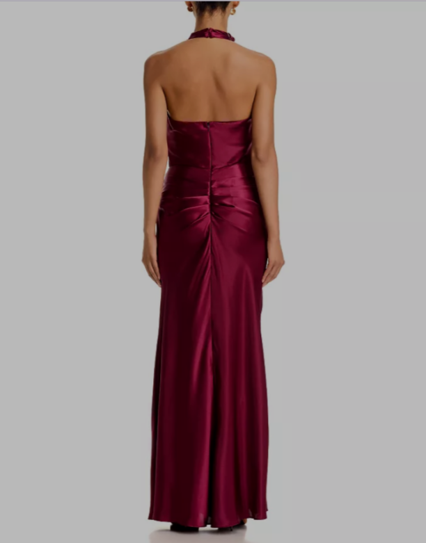 AQUA Draped Halter Gown MSRP $228