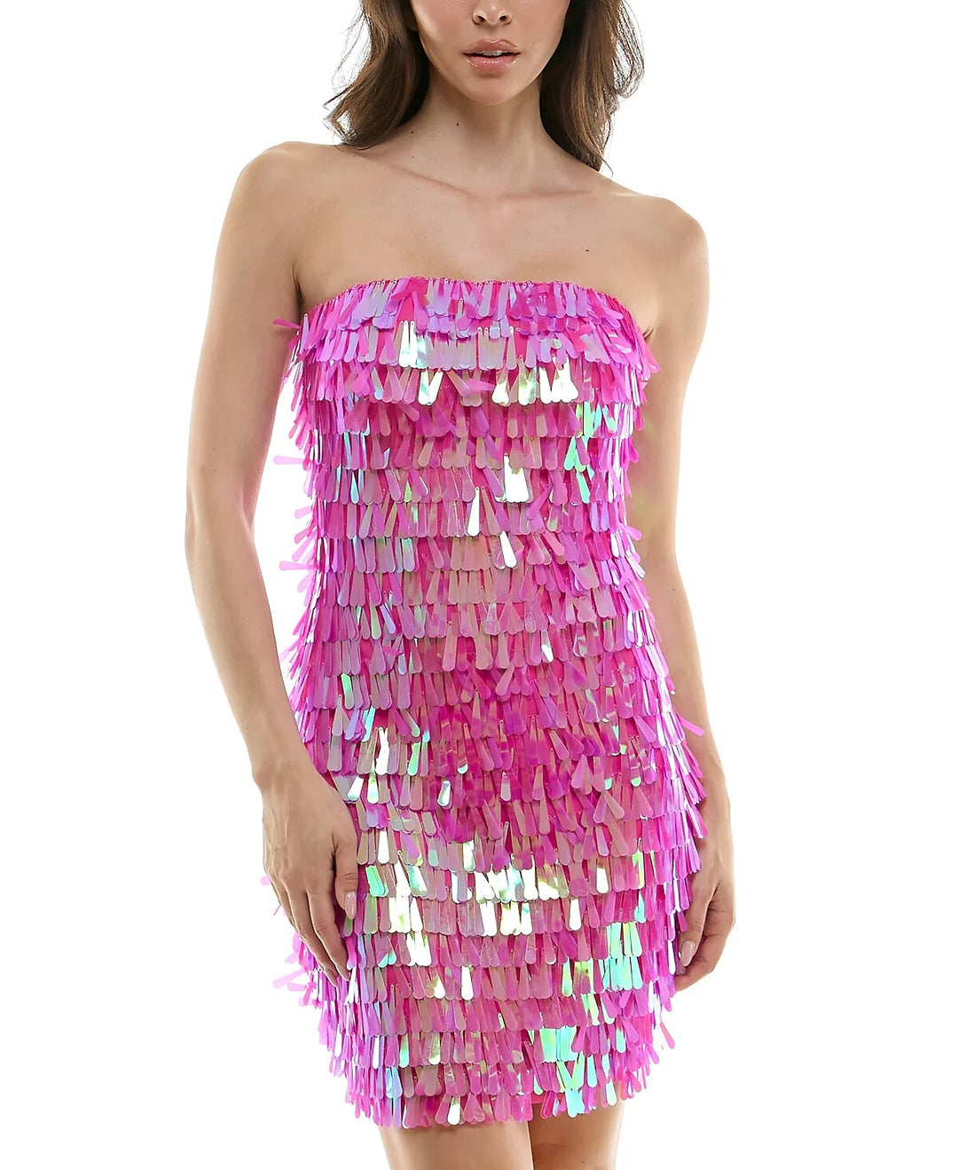 B Darlin Juniors' Sequined Strapless Bodycon Dress MSRP $89