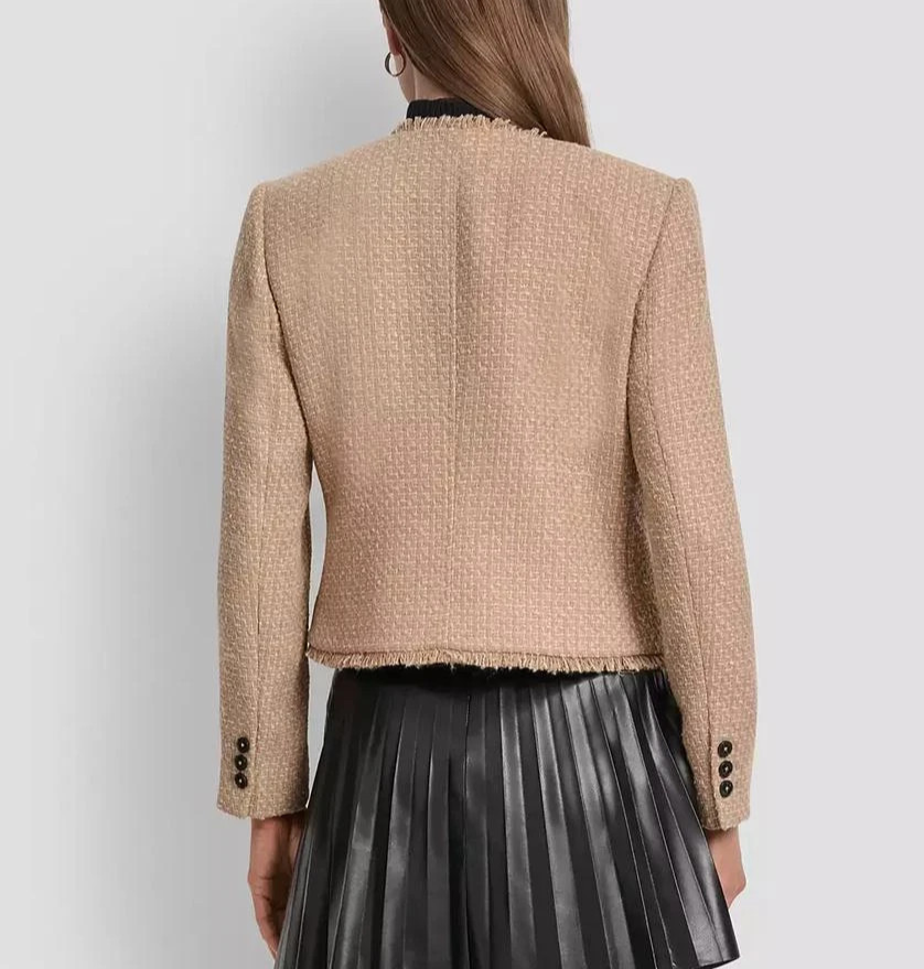 DKNY Tweed Pocket-Front Crop Jacket MSRP $159