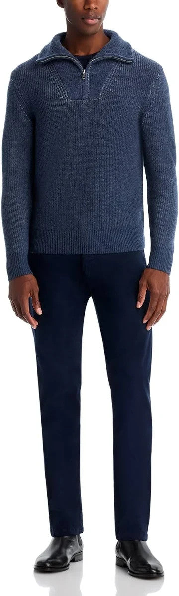 The Men's Store Merino Wool Ribbed Quarter Zip Sweater MSRP $268