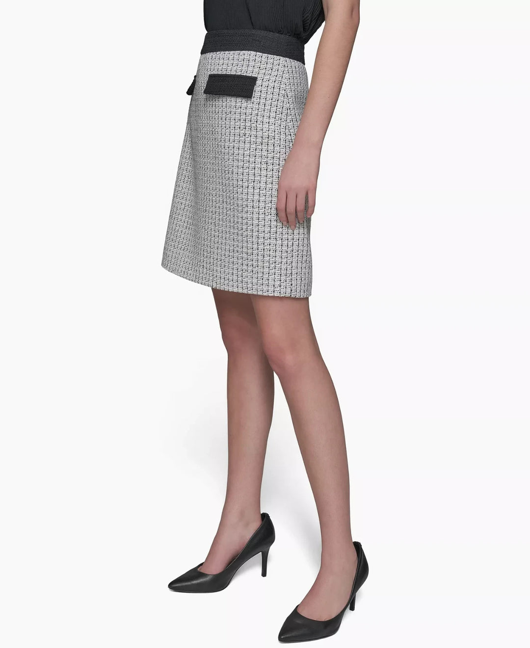 KARL LAGERFELD PARIS Women's Tweed A-Line Mini Skirt MSRP $99