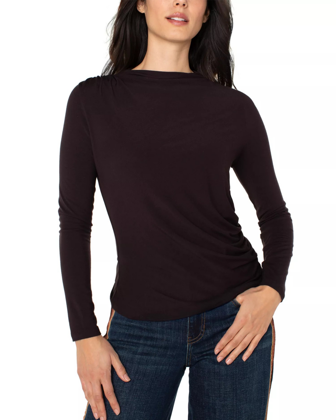 Liverpool Los Angeles Ruched Top MSRP $68