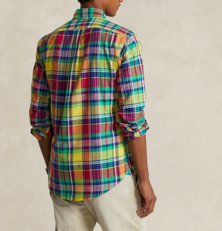 POLO Ralph Lauren Classic-Fit Plaid Oxford Shirt MSRP $125