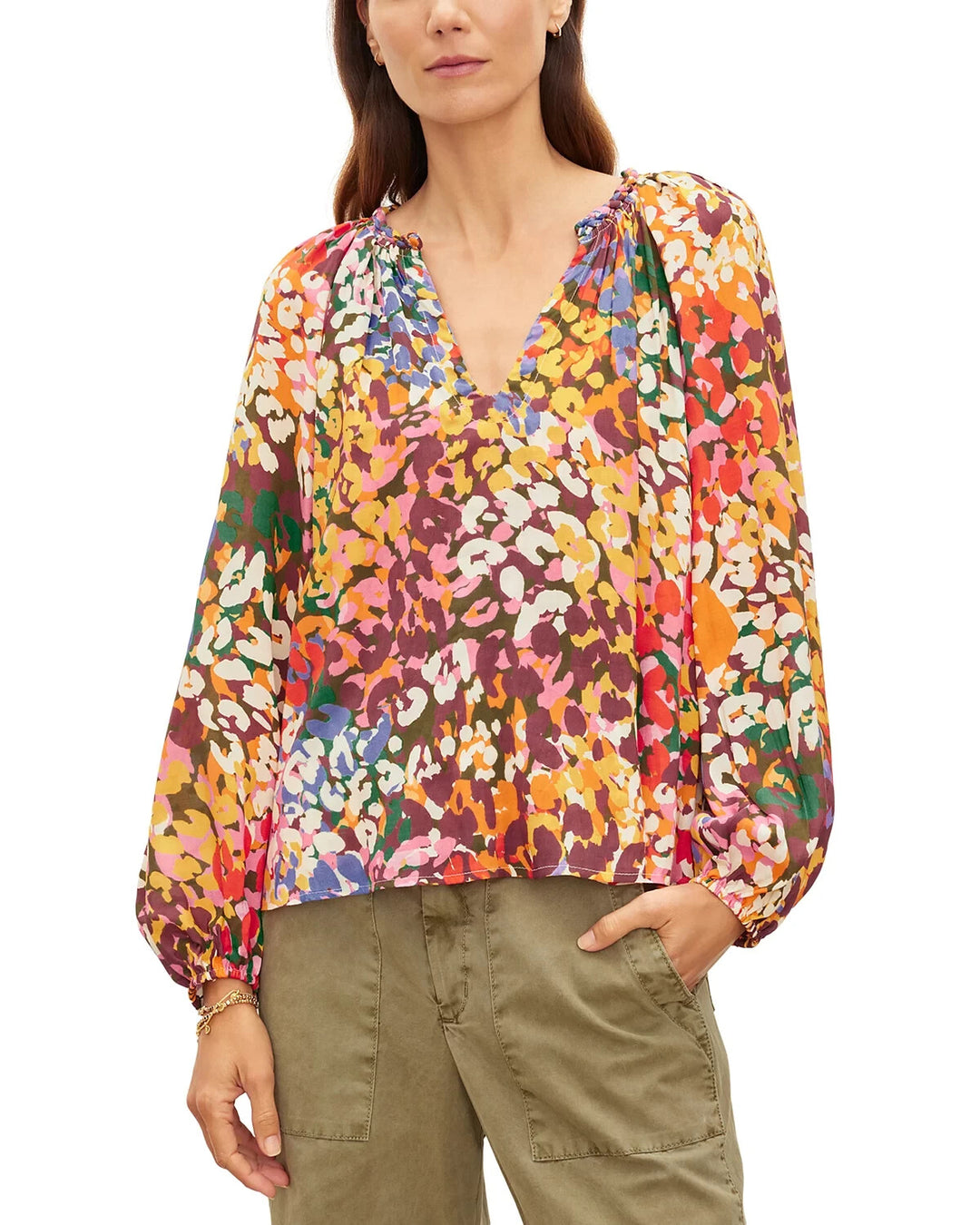 Velvet by Graham & Spencer Dion Peasant Blouse MSRP $198 Size XS