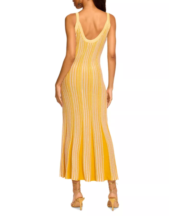 Ramy Brook Paetyn Striped Crochet Midi Dress MSRP $495