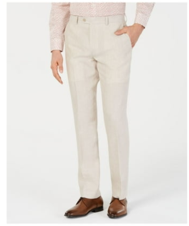 Bar III Slim-Fit Linen Suit Pants MSRP $120
