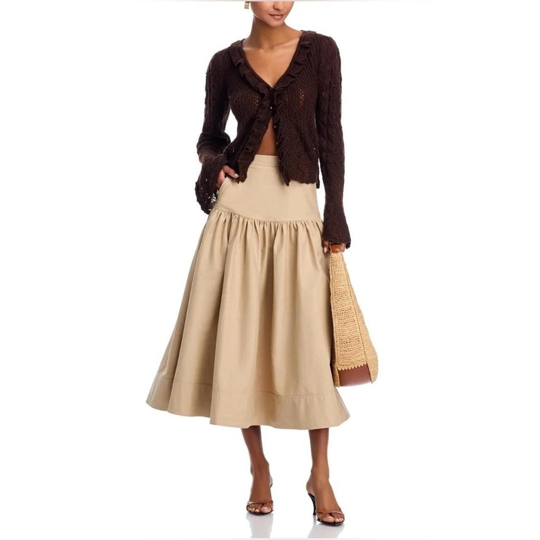 FARM Rio Lace Stitch Ruffle Cardigan MSRP $220