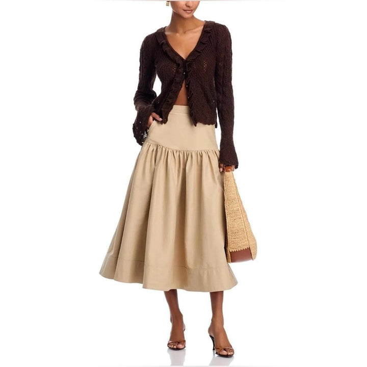 FARM Rio Lace Stitch Ruffle Cardigan MSRP $220