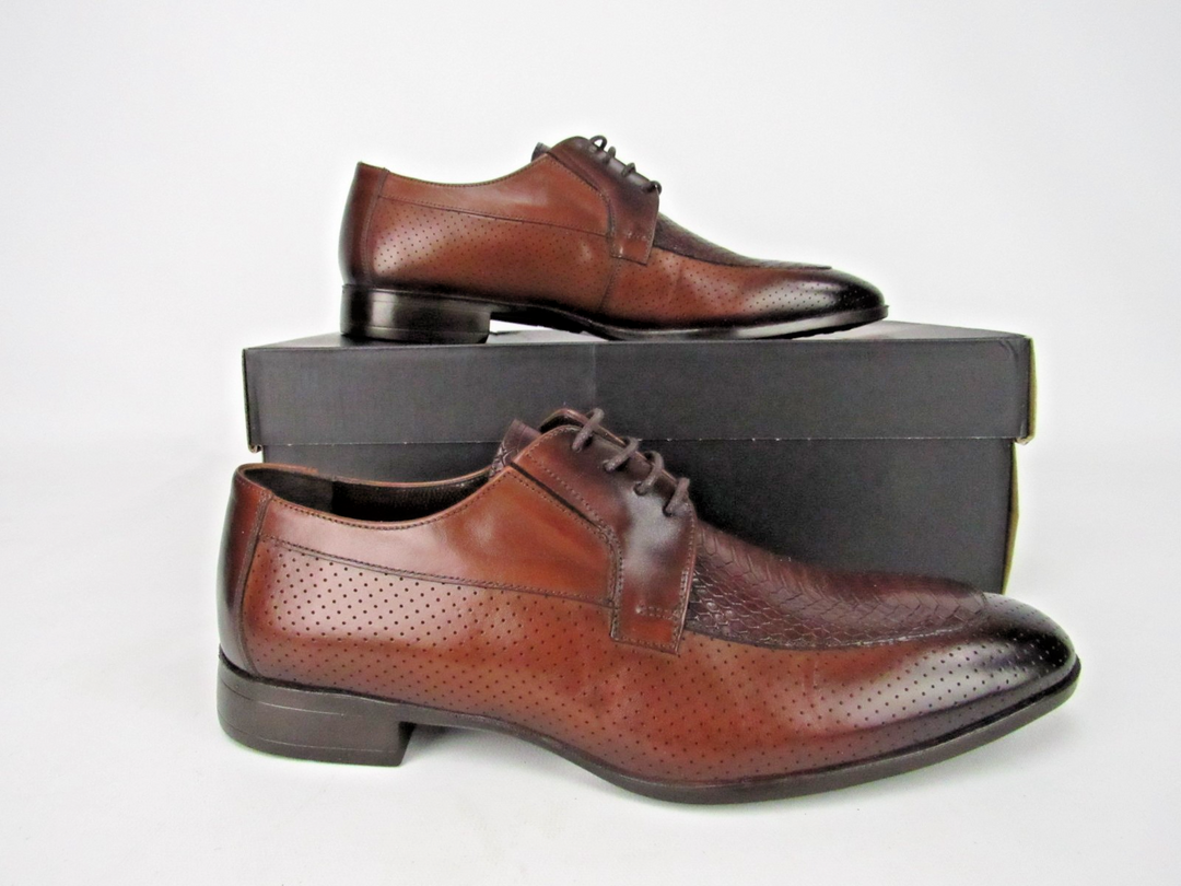 Premium Perforated Calf Leather Men’s Derby Shoes – Handcrafted Size EU 41