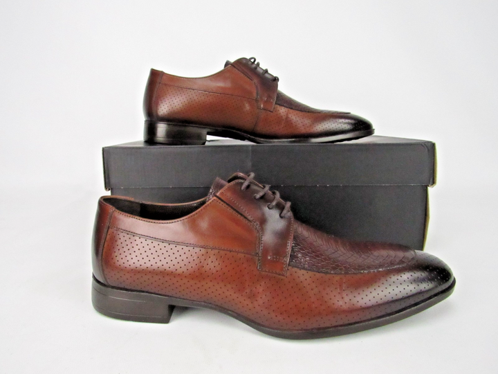 Premium Perforated Calf Leather Men’s Derby Shoes – Handcrafted Size EU 41