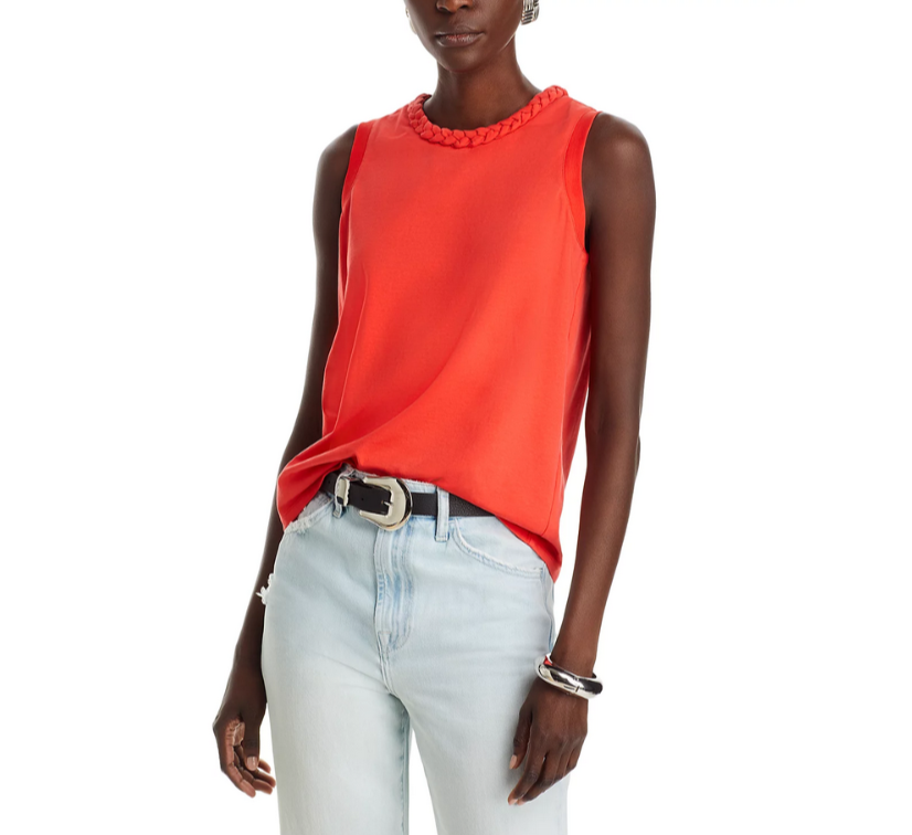 Cinq à Sept Braided Trim Tank Top MSRP $145