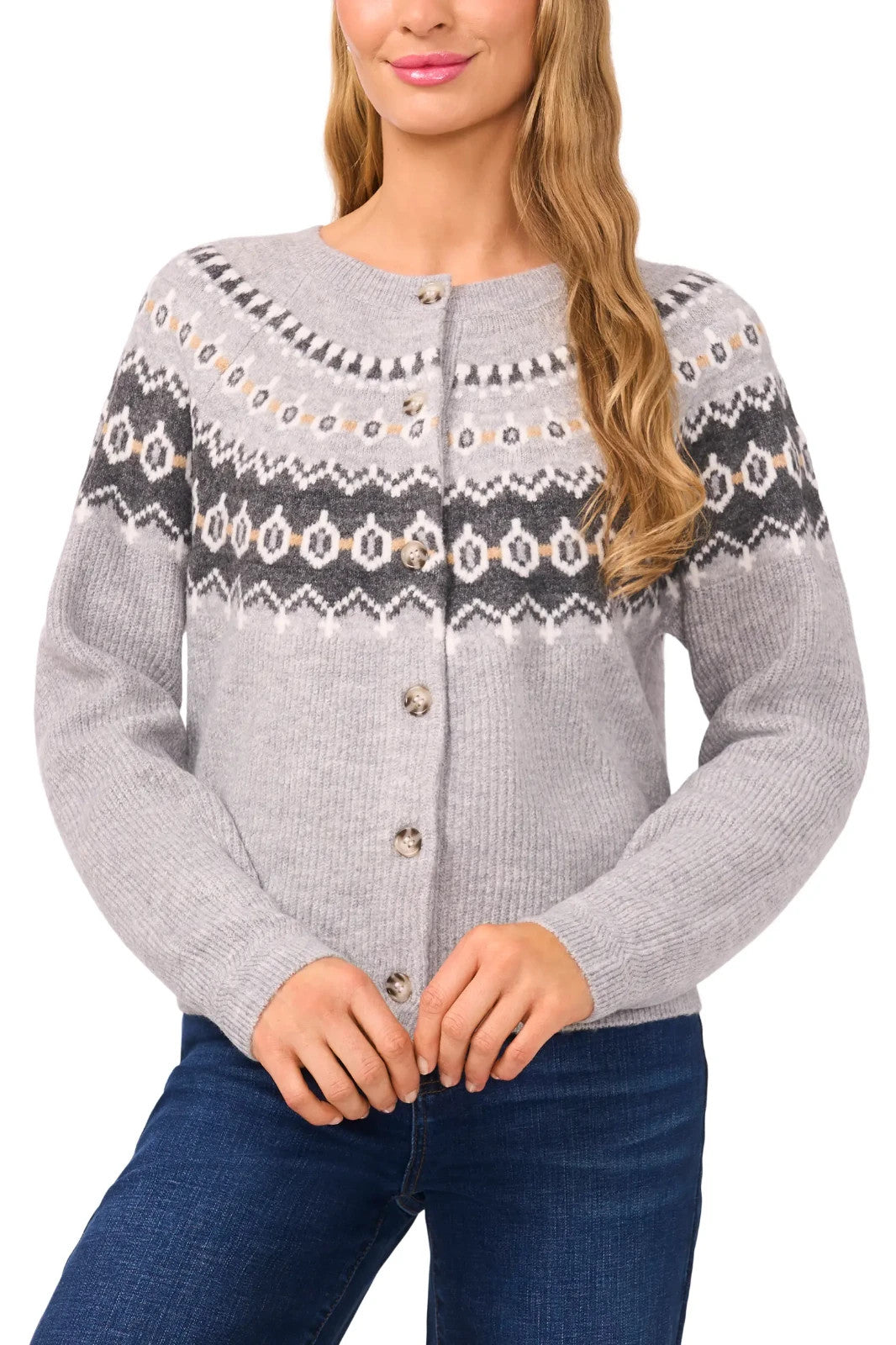 CeCe Fair Isle Raglan Cardigan MSRP $79