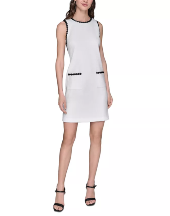 KARL LAGERFELD PARIS Summer Tweed Shift Dress MSRP $148
