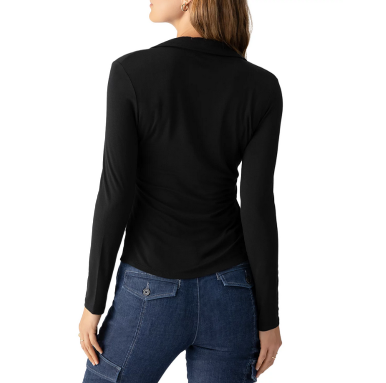 Sanctuary Dreamgirl Ruched Knit Shirt MSRP $69