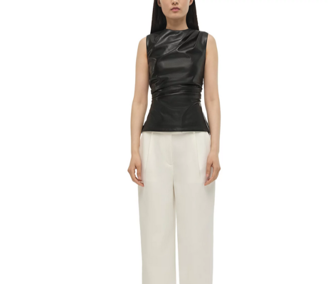 SIMKHAI Wynter Sleeveless Draped Top MSRP $425