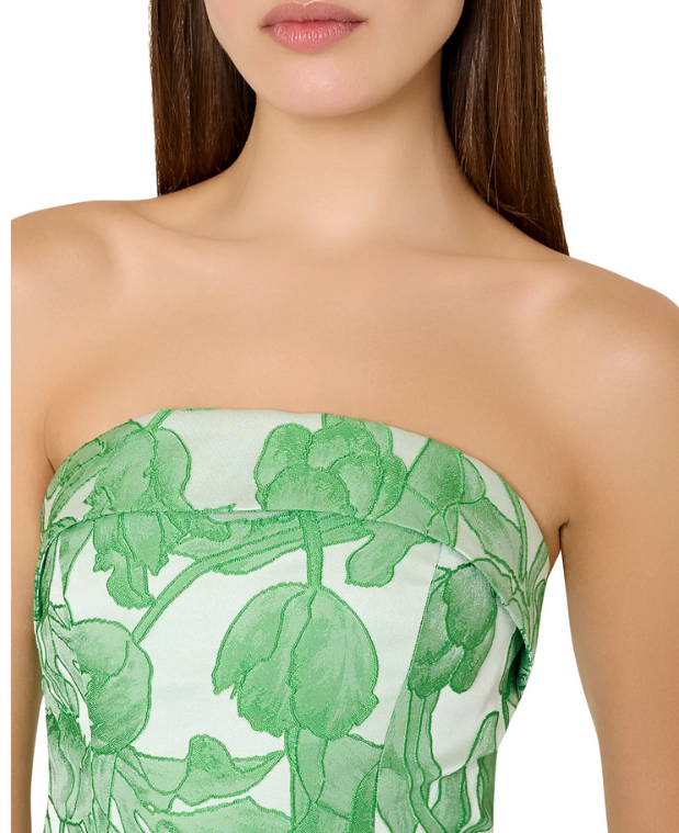 MILLY Tulip Jacquard Strapless Dress MSRP $595