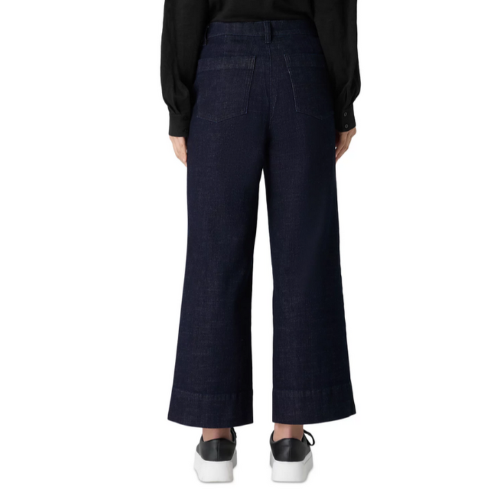 Eileen Fisher Cotton Stretch Denim Wide Leg Jeans MSRP $188