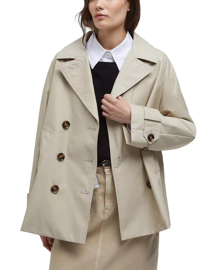 Barbour Women's Maisy Short Double-Breasted Trench Coat MSRP $360