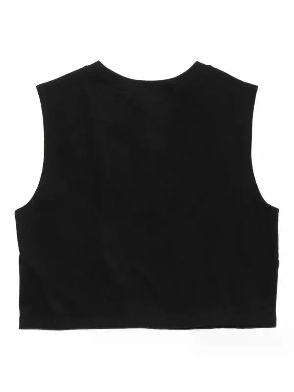 Leset Margo Sleeveless Cropped Henley Top MSRP $110