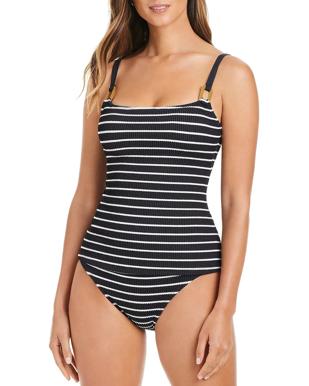 Bleu Rod Beattie Square Neck Textured Tankini Top MSRP $95