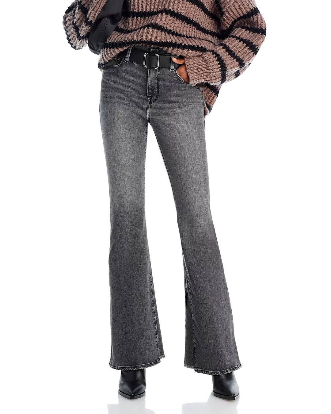 Good American Good Legs High Rise Flare Jeans MSRP $159