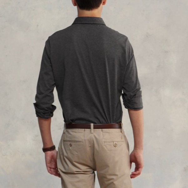 Polo Ralph Lauren Cotton Jersey Custom Slim Fit Long Sleeve Polo Shirt MSRP $115