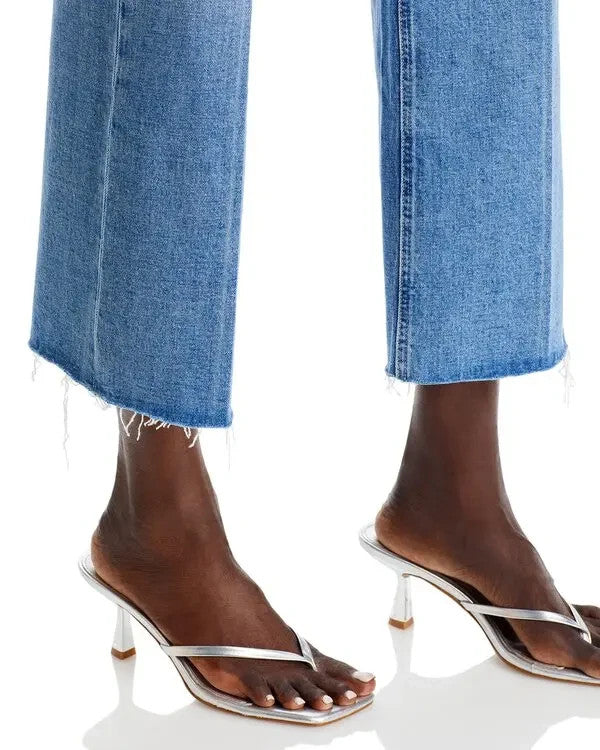 Paige Anessa Raw Hem High Rise Ankle Wide Leg Jeans MSRP $229