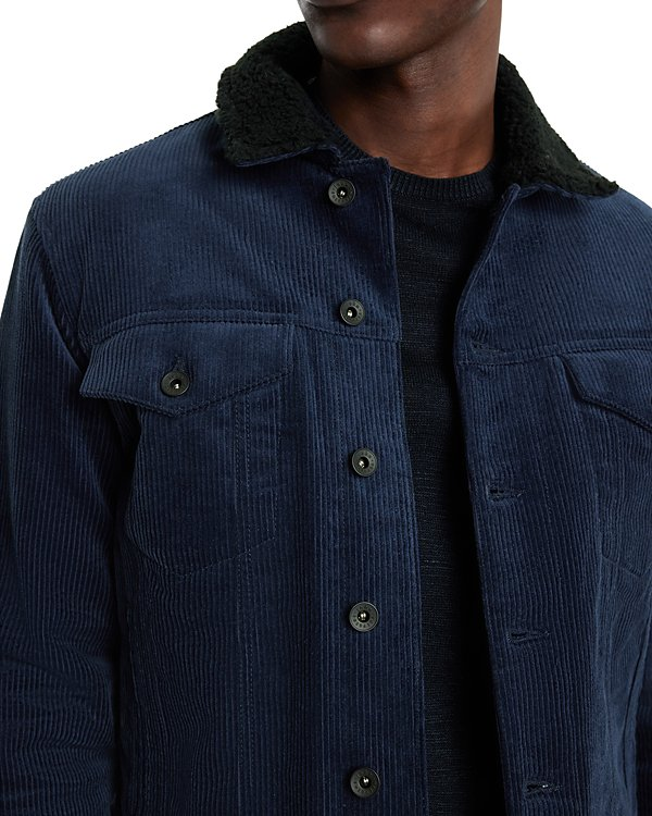John Varvatos Sawyer Cotton Corduroy Sherpa Fleece Trucker Jacket MSRP $498