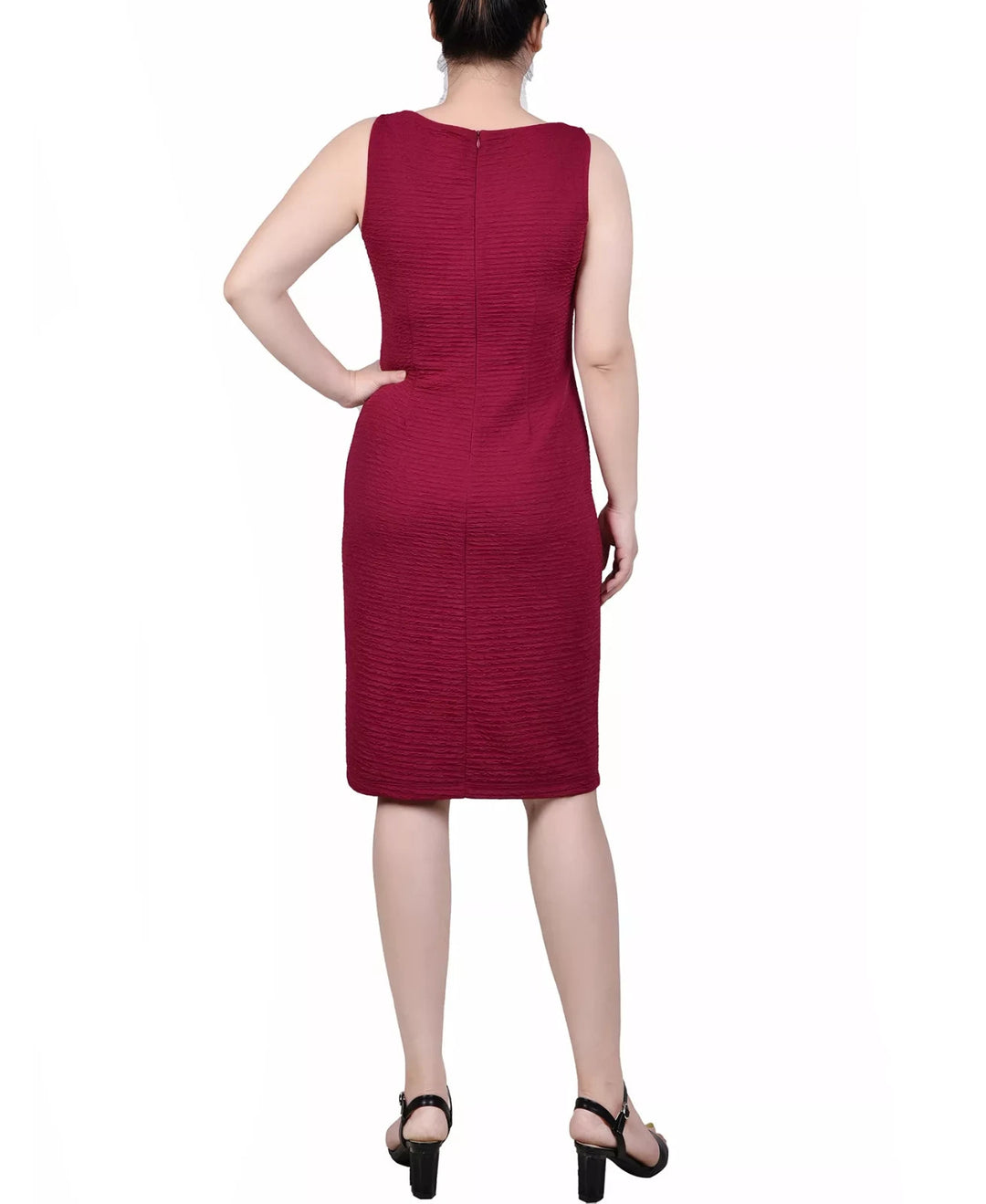 NY Collection Petite Textured 3/4 Sleeve Two Piece Dress Set MSRP $42