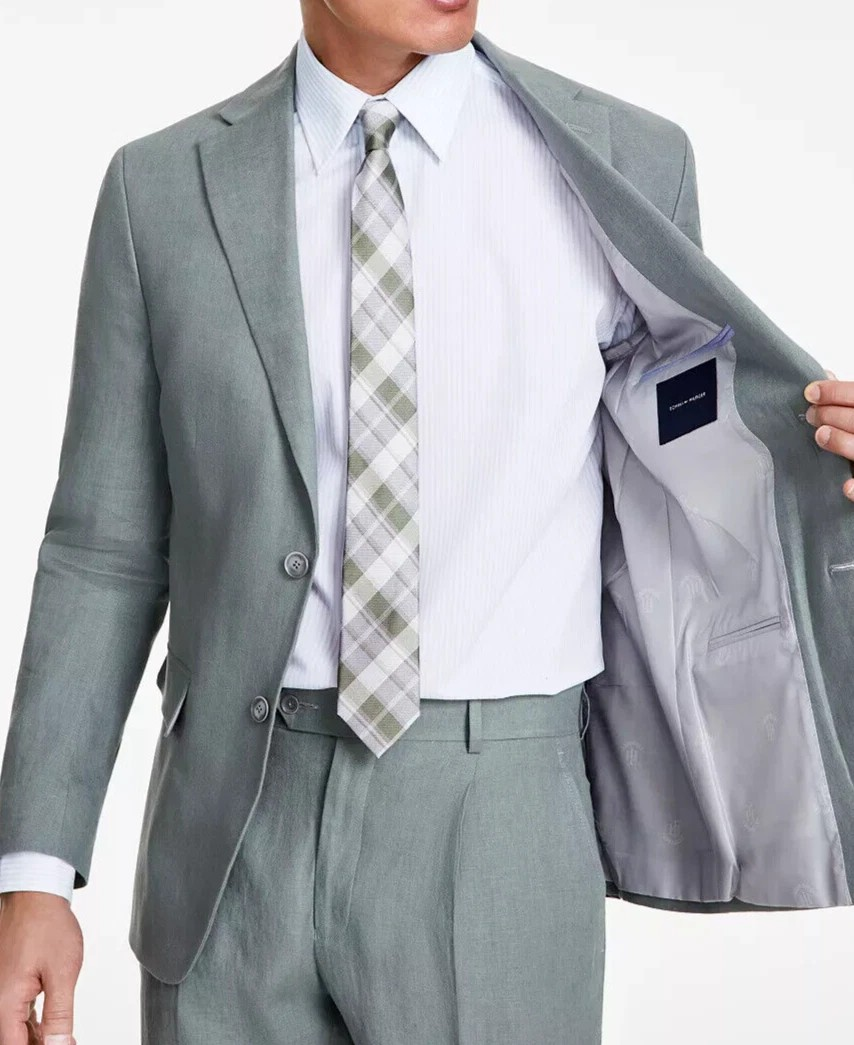 Tommy Hilfiger Men's Modern-Fit 100% Linen Sport Coat MSRP $295