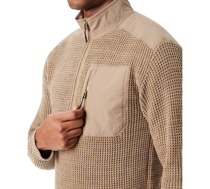 BASS OUTDOOR Quarter-Zip Long Sleeve Pullover Patch Sweater MSRP $99