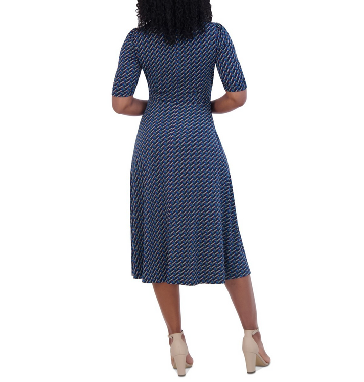 Jessica Howard Petite Pleated V-Neck Tie-Waist Dress MSRP $ 109